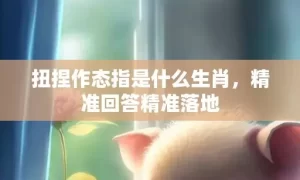 扭捏作态指是什么生肖，精准回答精准落地