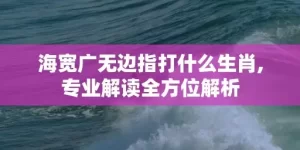海宽广无边指打什么生肖,专业解读全方位解析