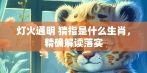 灯火通明 猜指是什么生肖，精确解读落实