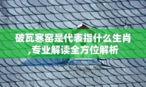 破瓦寒窑是代表指什么生肖,专业解读全方位解析