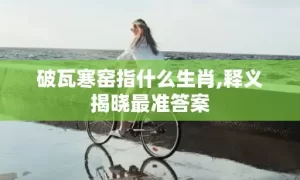 破瓦寒窑指什么生肖,释义揭晓最准答案