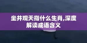 坐井观天指什么生肖,深度解读成语含义