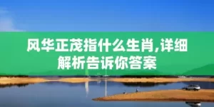 风华正茂指什么生肖,详细解析告诉你答案
