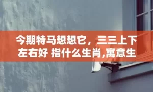 今期特马想想它,三三上下左右好 指什么生肖,寓意生肖深度解读缩略图 今期特马想想它,三三上下左右好 指什么生肖,寓意生肖深度解读