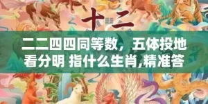 二二四四同等数，五体投地看分明 指什么生肖,精准答案揭晓