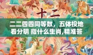 二二四四同等数，五体投地看分明 指什么生肖,精准答案揭晓