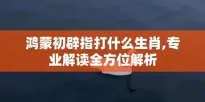 鸿蒙初辟指打什么生肖,专业解读全方位解析