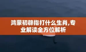 鸿蒙初辟指打什么生肖,专业解读全方位解析