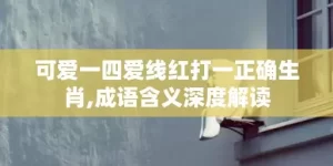 可爱一四爱线红打一正确生肖,成语含义深度解读