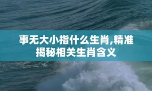 事无大小指什么生肖,精准揭秘相关生肖含义