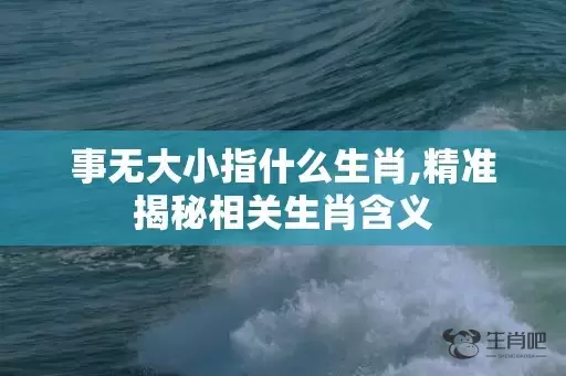 事无大小指什么生肖,精准揭秘相关生肖含义插图