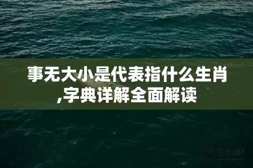 事无大小是代表指什么生肖,字典详解全面解读插图
