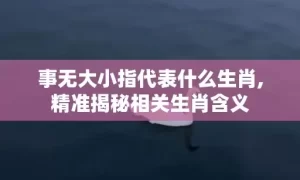 事无大小指代表什么生肖,精准揭秘相关生肖含义