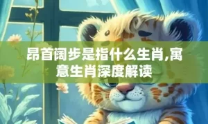 昂首阔步是指什么生肖,寓意生肖深度解读