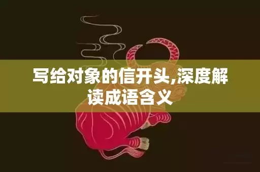 写给对象的信开头,深度解读成语含义插图