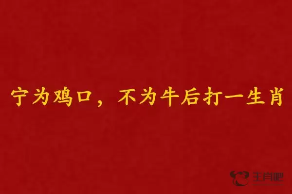 宁为鸡口，不为牛后打一生肖